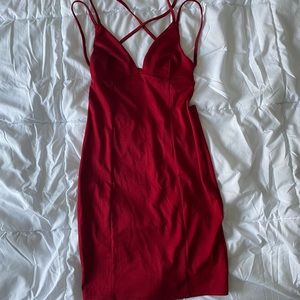 Strappy Backless Red Cocktail Dress, Size XS